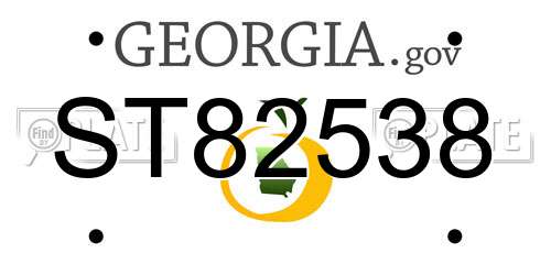 ST82538 Georgia License Plate