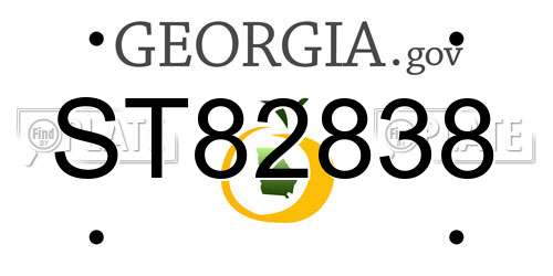 ST82838 Georgia License Plate