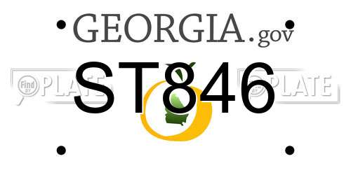 ST846 Georgia License Plate