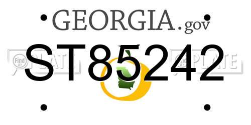 ST85242 Georgia License Plate