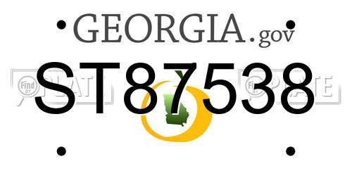 ST87538 Georgia License Plate