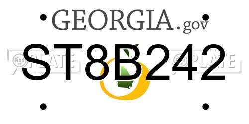 ST8B242 Georgia License Plate