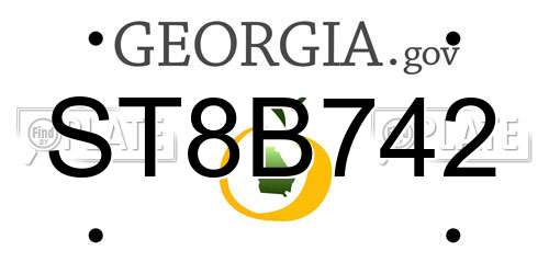 ST8B742 Georgia License Plate