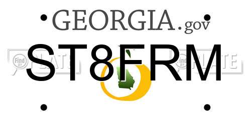 ST8FRM Georgia License Plate