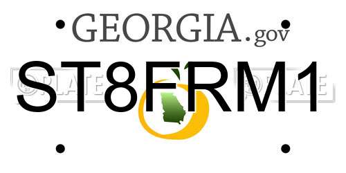 ST8FRM1 Georgia License Plate