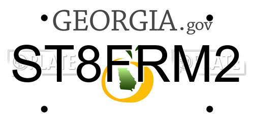 ST8FRM2 Georgia License Plate