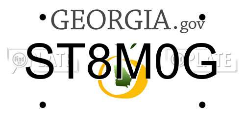 ST8M0G Georgia License Plate