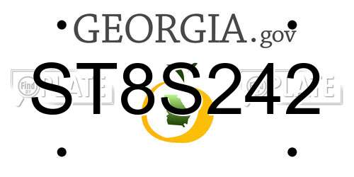 ST8S242 Georgia License Plate