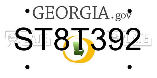ST8T392 Georgia License Plate