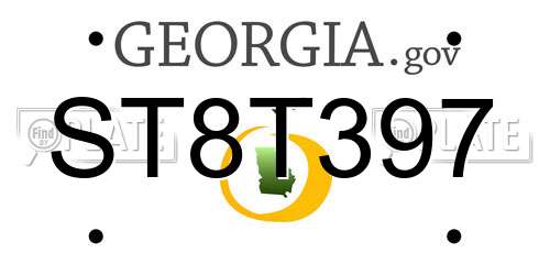 ST8T397 Georgia License Plate