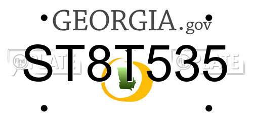 ST8T535 Georgia License Plate