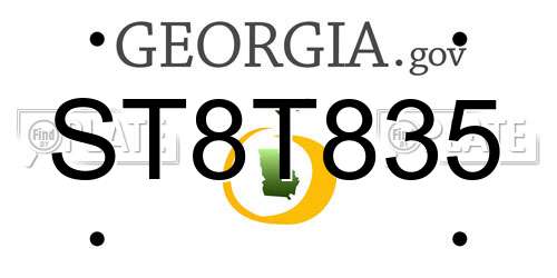 ST8T835 Georgia License Plate
