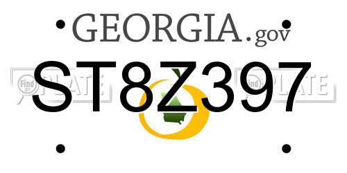 ST8Z397 Georgia License Plate
