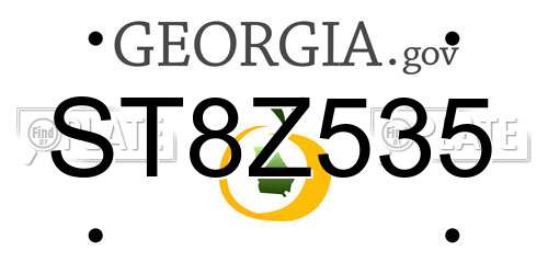 ST8Z535 Georgia License Plate