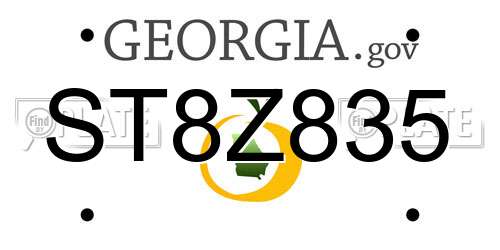 ST8Z835 Georgia License Plate