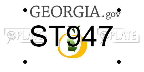 ST947 Georgia License Plate