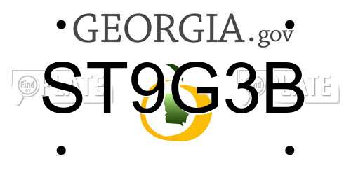ST9G3B Georgia License Plate