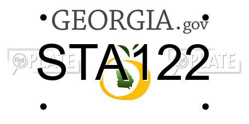 STA122 Georgia License Plate