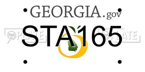 STA165 Georgia License Plate
