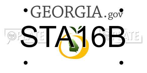STA16B Georgia License Plate