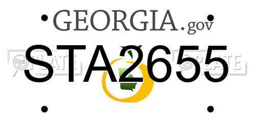 STA2655 Georgia License Plate