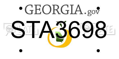 STA3698 Georgia License Plate