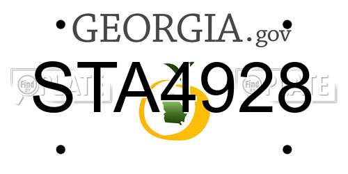 STA4928 Georgia License Plate