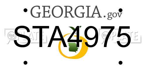 STA4975 Georgia License Plate