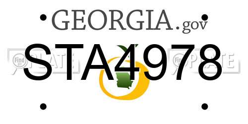 STA4978 Georgia License Plate