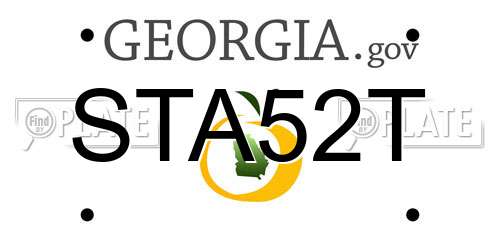 STA52T Georgia License Plate