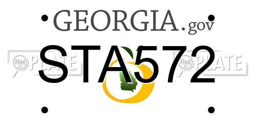 STA572 Georgia License Plate