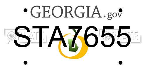 STA7655 Georgia License Plate