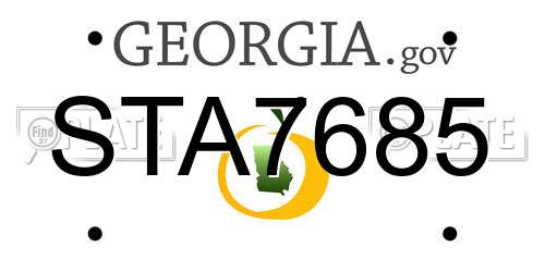 STA7685 Georgia License Plate