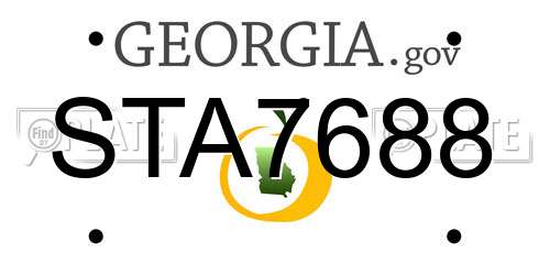 STA7688 Georgia License Plate