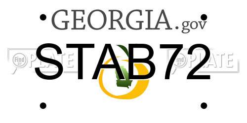 STAB72 Georgia License Plate
