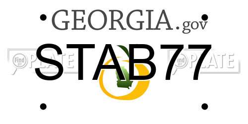 STAB77 Georgia License Plate