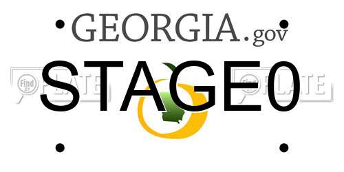 STAGE0 Georgia License Plate