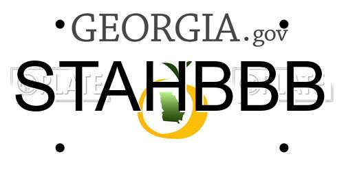 STAHBBB Georgia License Plate