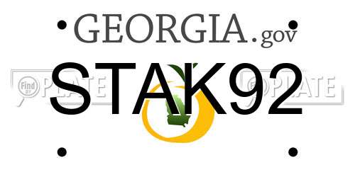 STAK92 Georgia License Plate