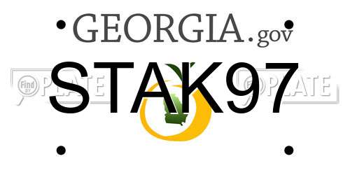 STAK97 Georgia License Plate
