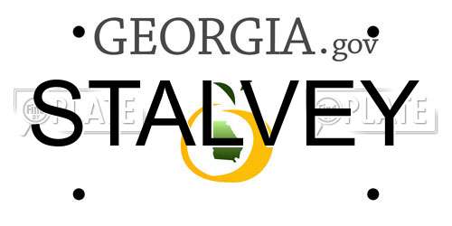 STALVEY Georgia License Plate