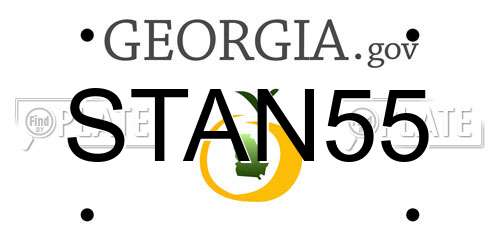 STAN55 Georgia License Plate
