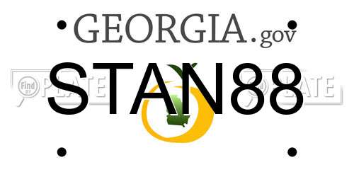 STAN88 Georgia License Plate