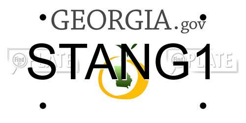 STANG1 Georgia License Plate