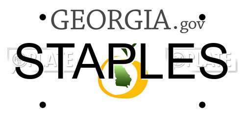 STAPLES Georgia License Plate