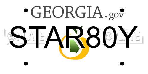 STAR80Y Georgia License Plate