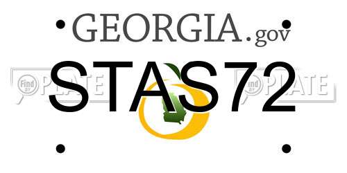 STAS72 Georgia License Plate