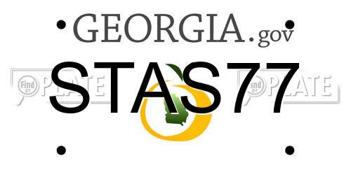STAS77 Georgia License Plate
