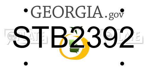 STB2392 Georgia License Plate