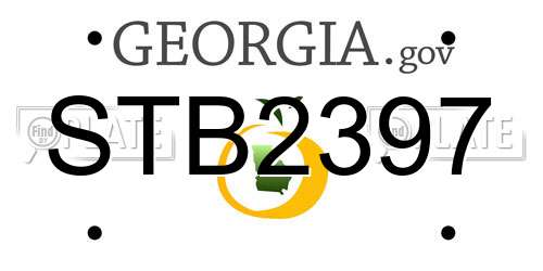 STB2397 Georgia License Plate